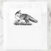 Sticker Rectangulaire Renard rouge (art en ligne) (Sac)
