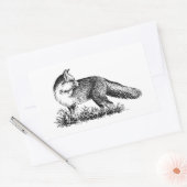 Sticker Rectangulaire Renard rouge (art en ligne) (Enveloppe)