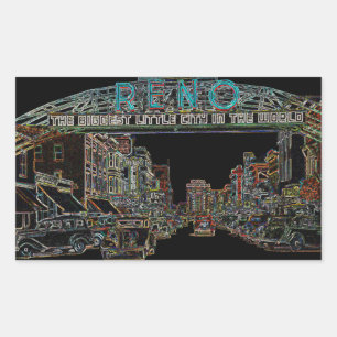 Sticker Rectangulaire RENO NEVADA VINTAGE NON Art COLORÉ