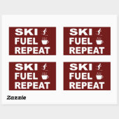 Sticker Rectangulaire Répétition du carburant de ski (Feuille)