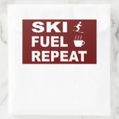 Sticker Rectangulaire Répétition du carburant de ski (Sac)