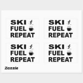 Sticker Rectangulaire Répétition du carburant de ski (Feuille)