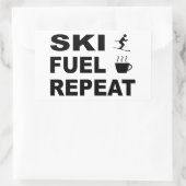Sticker Rectangulaire Répétition du carburant de ski (Sac)