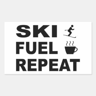 Sticker Rectangulaire Répétition du carburant de ski