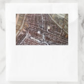 Sticker Rectangulaire Réplique carte de la ville de Rotterdam 1652 (Sac)