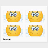 Sticker Rectangulaire Repose en paix RIP Heaven Angel Emoji (Feuille)