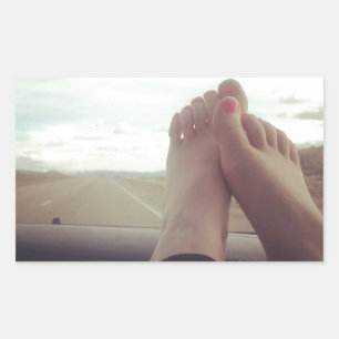 Sticker Rectangulaire reposez vos pieds sur le tableau de bord