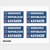 Sticker Rectangulaire Républicain démocrate Kayaker (Feuille)