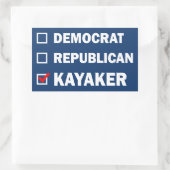 Sticker Rectangulaire Républicain démocrate Kayaker (Sac)