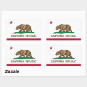 Sticker Rectangulaire République de Californie (drapeau d'État) (Feuille)