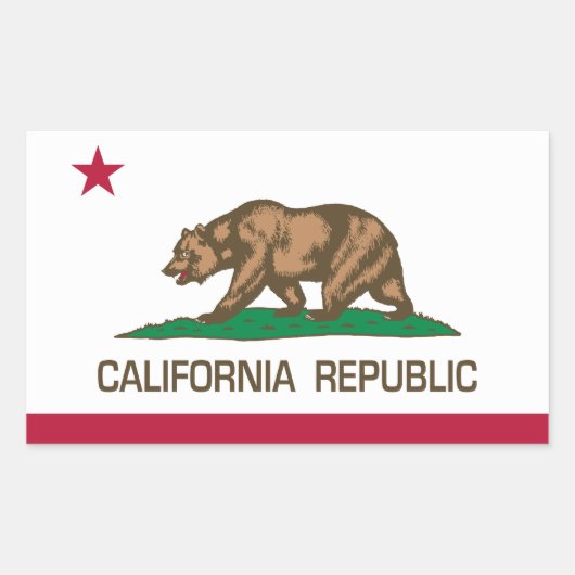 Sticker Rectangulaire République de Californie (drapeau d'État) (Devant)