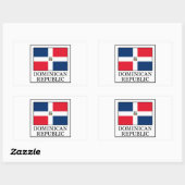 Sticker Rectangulaire République dominicaine (Feuille)