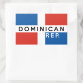 Sticker Rectangulaire république dominicaine pays symbole nom (Sac)