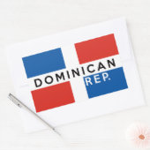 Sticker Rectangulaire république dominicaine pays symbole nom (Enveloppe)