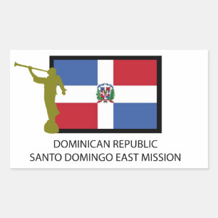 STICKER RECTANGULAIRE RÉPUBLIQUE DOMINICAINE SANTO DOMINGO MISSION EST L