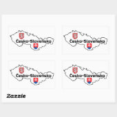 Sticker Rectangulaire République tchèque-Slovaquie (Feuille)