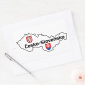 Sticker Rectangulaire République tchèque-Slovaquie (Enveloppe)
