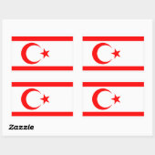 Sticker Rectangulaire République turque de Chypre-Nord (Feuille)
