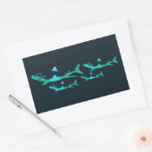 Sticker Rectangulaire Requins bleus (Enveloppe)