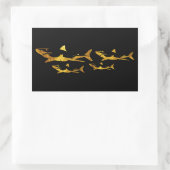 Sticker Rectangulaire Requins d'or (Sac)