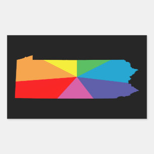 Sticker Rectangulaire réseau arc-en-ciel de pennsylvanie