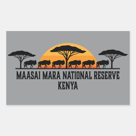 Sticker Rectangulaire Réserve nationale de Massai Mara Kenya (Devant)