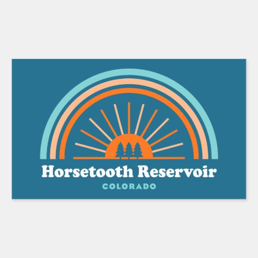 Sticker Rectangulaire Réservoir Horsetooth Colorado Rainbow (Devant)