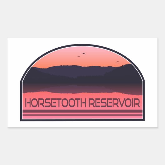 Sticker Rectangulaire Réservoir Horsetooth Colorado Red Sunrise (Devant)