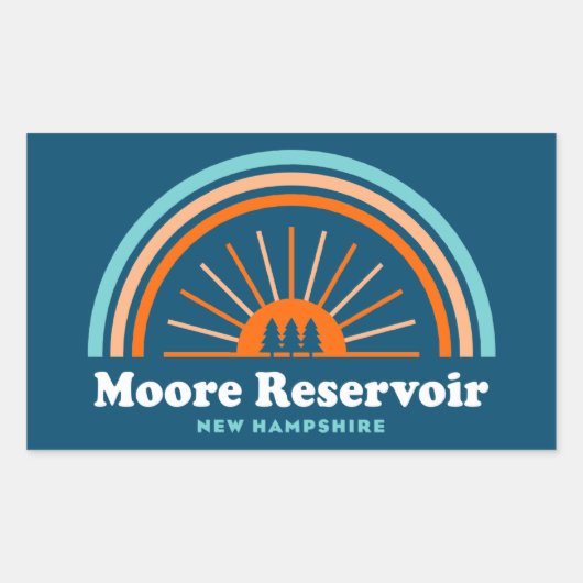 Sticker Rectangulaire Réservoir Moore New Hampshire Rainbow (Devant)