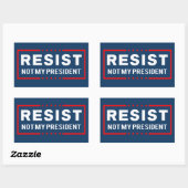 Sticker Rectangulaire Résister à Trump et non à mon président (Feuille)