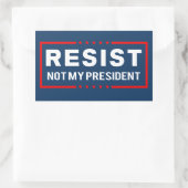 Sticker Rectangulaire Résister à Trump et non à mon président (Sac)