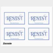 Sticker Rectangulaire RÉSISTER démocrate (Feuille)