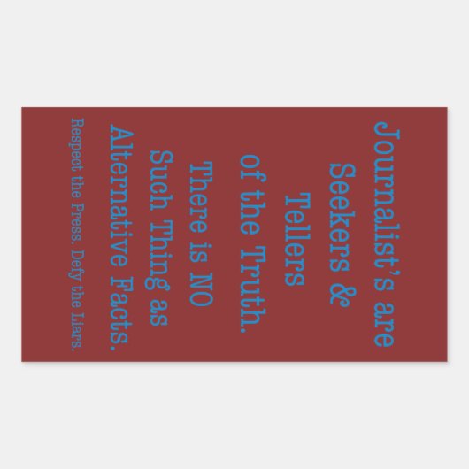 Sticker Rectangulaire Respectez la presse (Devant)