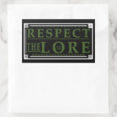 Sticker Rectangulaire Respectez le Lore (Sac)