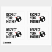 Sticker Rectangulaire Respectez votre mère (Feuille)