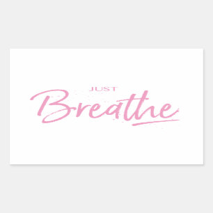 Sticker Rectangulaire Respire, Yoga, Citation Zen