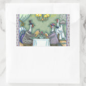 STICKER RECTANGULAIRE RESTAURANT FINE TURQUIE, GRÂCE À L'HUMOUR OISEAU (Sac)