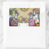 STICKER RECTANGULAIRE RESTAURANT FINE TURQUIE, GRÂCE À L'HUMOUR OISEAU (Sac)