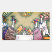 STICKER RECTANGULAIRE RESTAURANT FINE TURQUIE, GRÂCE À L'HUMOUR OISEAU (Devant)