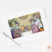 STICKER RECTANGULAIRE RESTAURANT FINE TURQUIE, GRÂCE À L'HUMOUR OISEAU (Enveloppe)