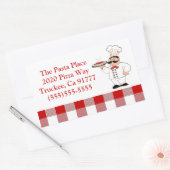 Sticker Rectangulaire Restaurant italien Chef pâtes (Enveloppe)
