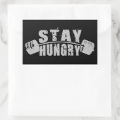 Sticker Rectangulaire Restez affamé - Exercice de musculation Motivation (Sac)