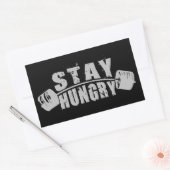 Sticker Rectangulaire Restez affamé - Exercice de musculation Motivation (Enveloppe)