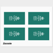 Sticker Rectangulaire Restez calme et ayez votre texte Turquoise (Feuille)