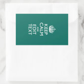 Sticker Rectangulaire Restez calme et ayez votre texte Turquoise (Sac)