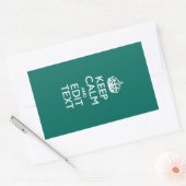 Sticker Rectangulaire Restez calme et ayez votre texte Turquoise (Enveloppe)