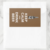 Sticker Rectangulaire Restez calme et buvez de la bière (Sac)