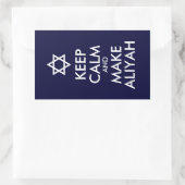 Sticker Rectangulaire Restez Calme Et Faites De L'Aliyah (Sac)