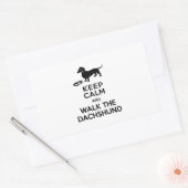 Sticker Rectangulaire Restez calme et marchez dans le Dachshund - Doxie  (Enveloppe)