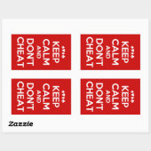 Sticker Rectangulaire Restez calme et ne trichez pas (Feuille)